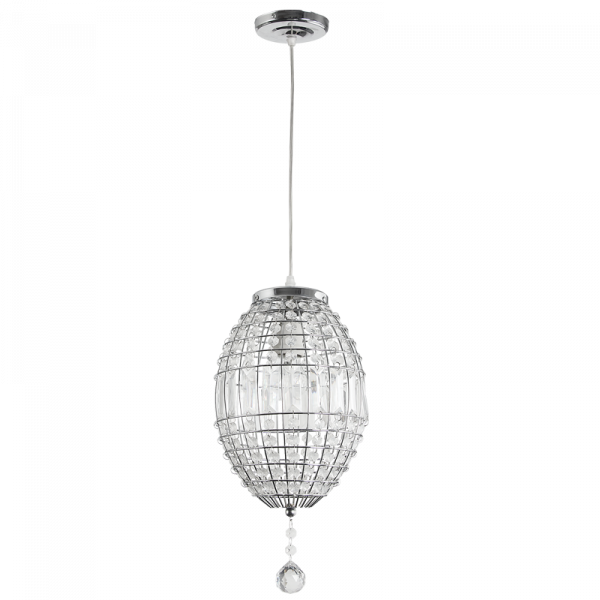 Polished Chrome Pendant with Clear Acrylic Crystals (PEN167/1 CHROME)