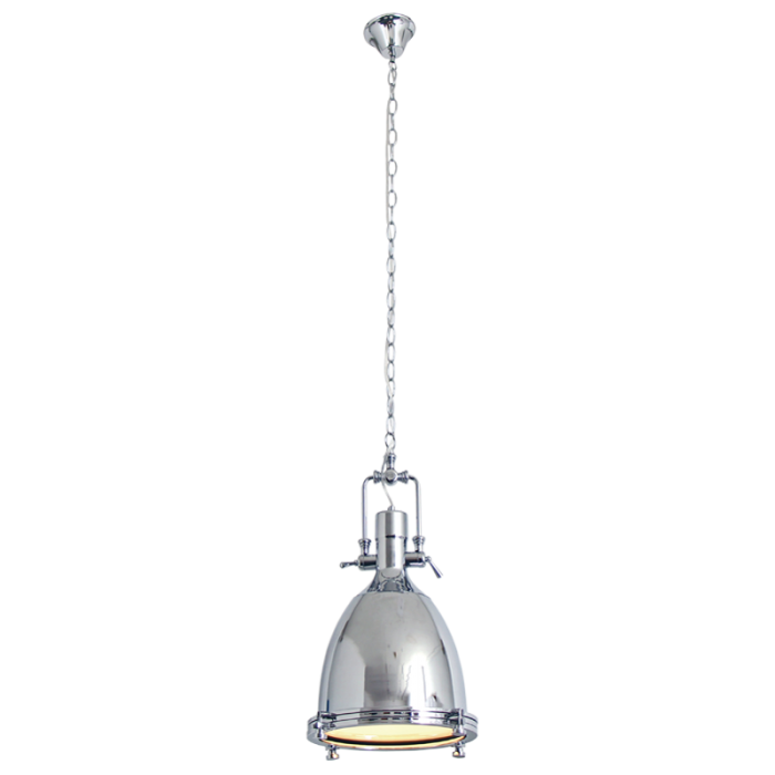Polished Steel and Glass Pendant (PEN263 CHROME)