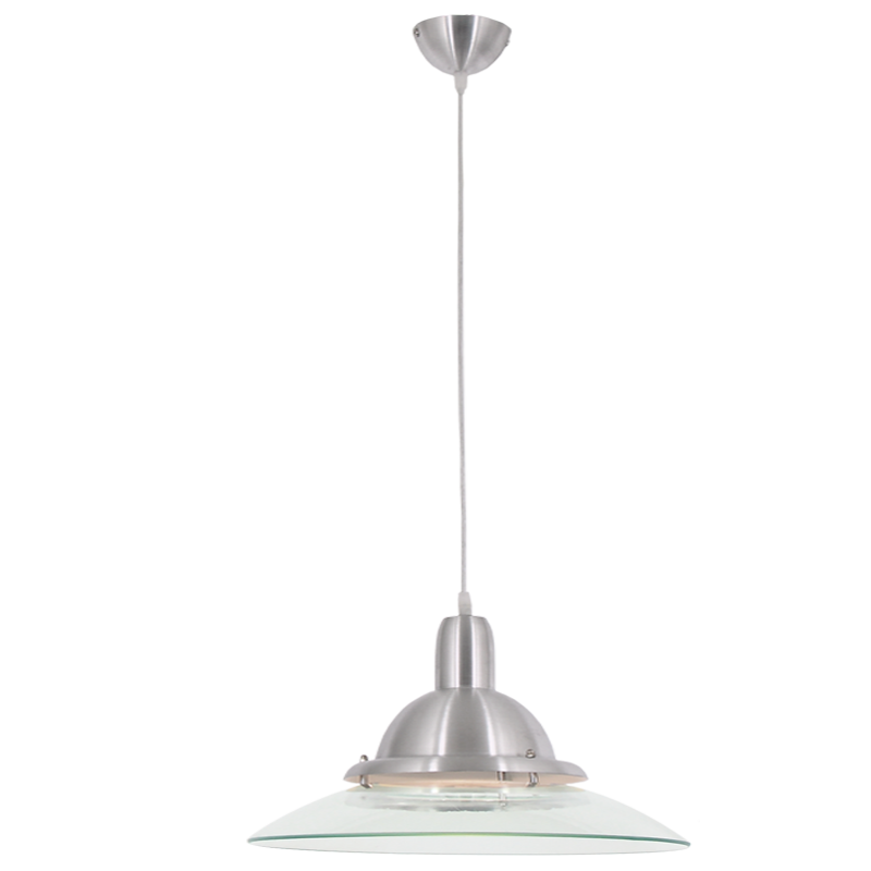 Aluminium and Clear Glass Pendant (PEN270/1 CLEAR)