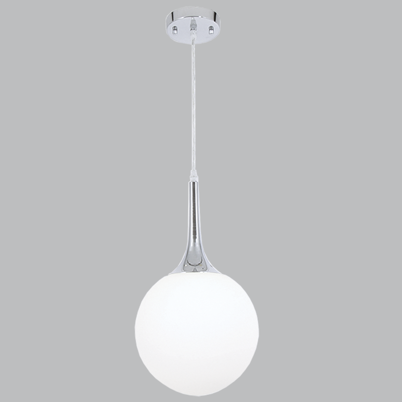 Polished Chrome Pendant with Opal Glass (PEN284/1 CHROME)