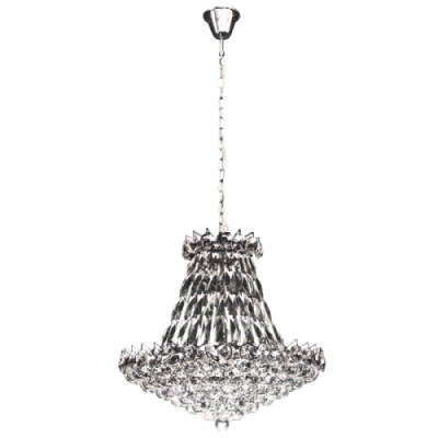 Polished Chrome and Crystal Pendant (PEN297 CRYSTAL)