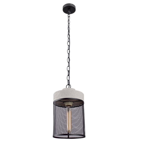 Cement and Metal Cage Pendant (PEN350 STONE)