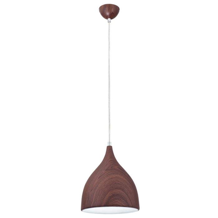 Metal Pendant with Dark Wood Grain Finish (PEN386 WOOD)