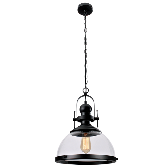 Metal Pendant with Clear Glass (PEN448 BLACK)