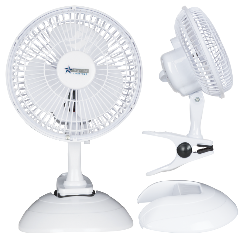6” Plastic Fan Which Can Be Used As Either a Table Fan OR a Clip-On Fan (FAN012 WHITE)