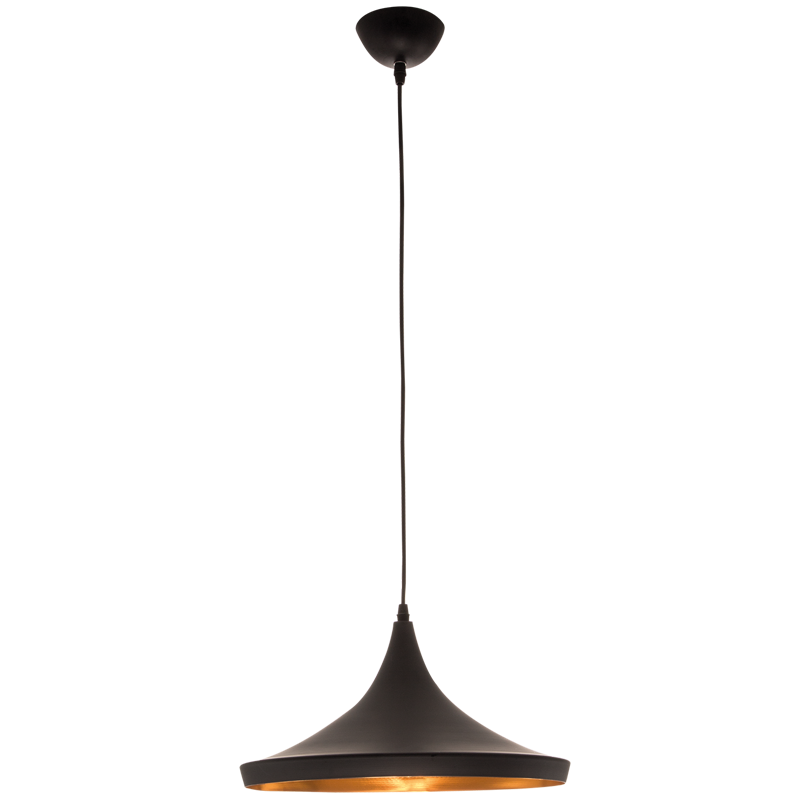 Metal Pendant with Gold Inner (PEN545 BLACK GOLD)