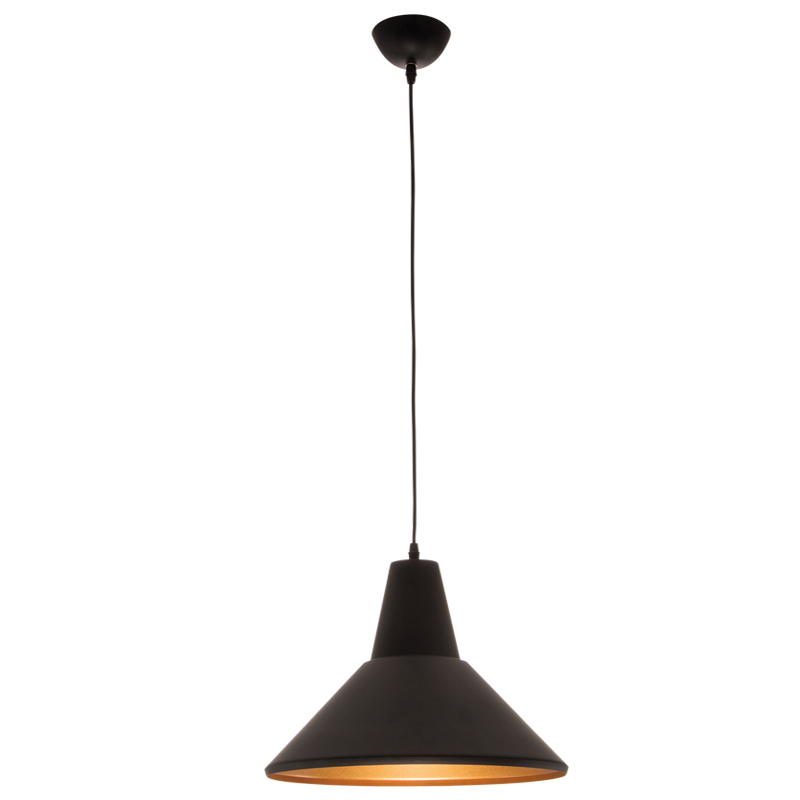 Metal Pendant with Gold Inner (PEN548 BLACK GOLD)