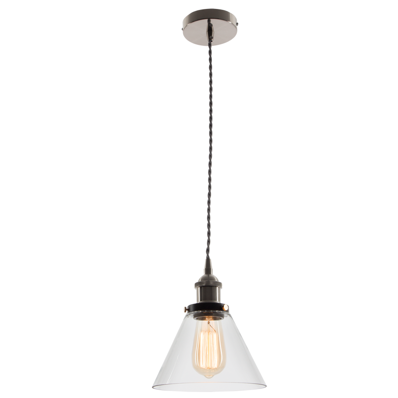 Metal Pendant with Clear Glass (PEN576 SATIN)