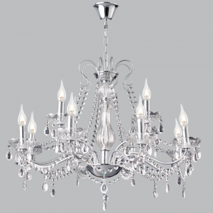 Polished Chrome Chandelier with Crystals (CH104/8+4 CHROME)