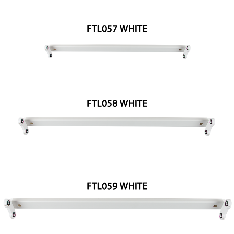 T8 LED PVC Open Channel Fitting (FTL057, FTL058, FTL059 WHITE)