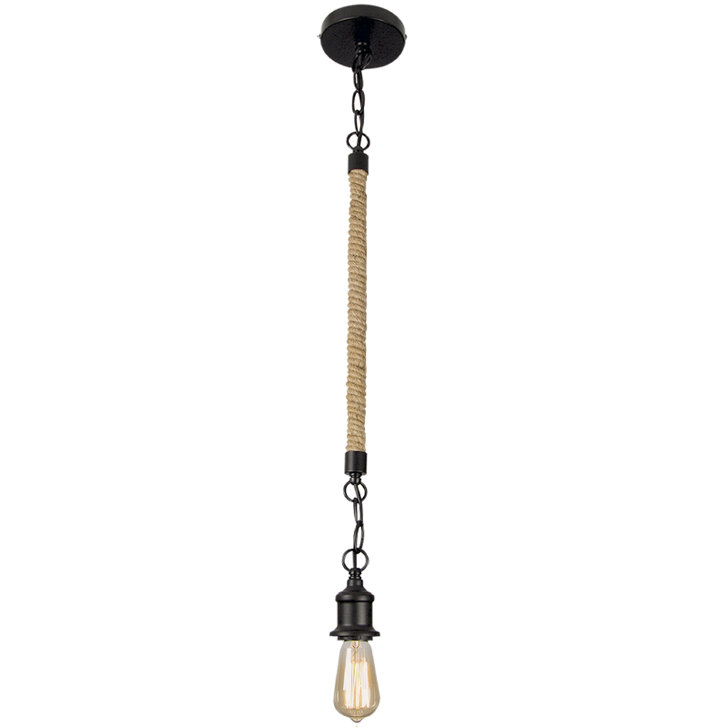 Metal Pendant with Rope and Adjustable Chain (PEN588 BLACK)