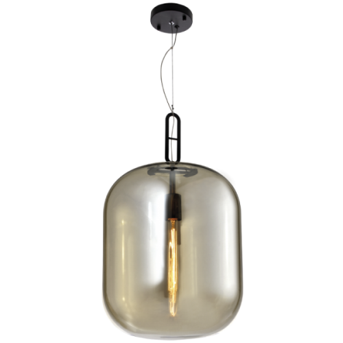 Metal Pendant with Cognac Colour Glass (PEN598 COGNAC)