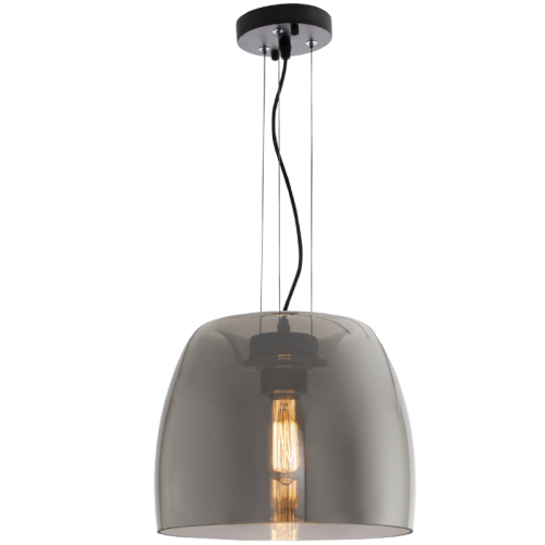 Metal Pendant with Smoke Colour Glass (PEN599 SMOKE)