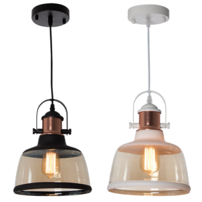 Metal Pendant with Cognac Colour Glass (PEN602)