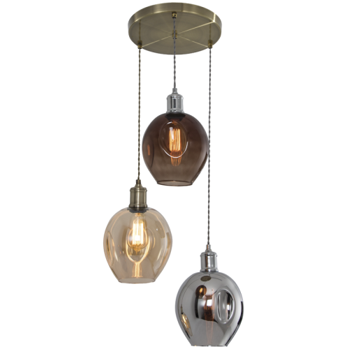 Antique Brass Base Pendant with Colour Glass (PEN613 ANTIQUE BRASS)