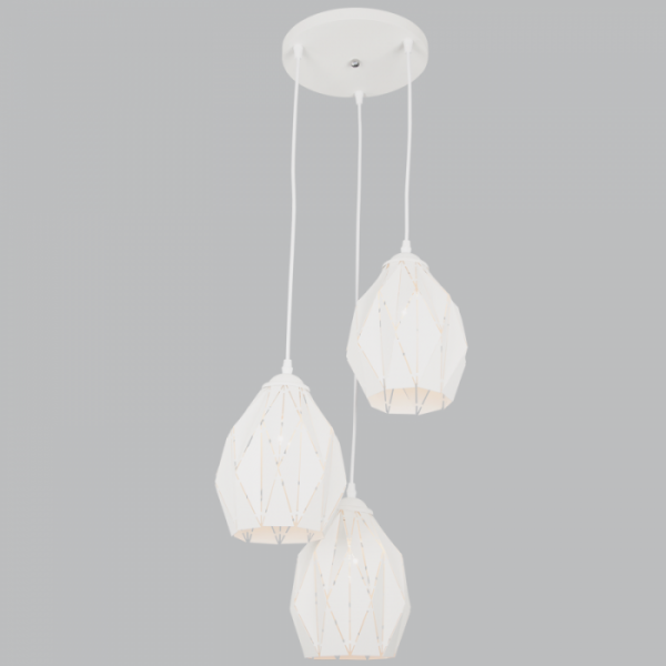 Sand White Metal Cord Pendant (PEN638/3 WHITE)