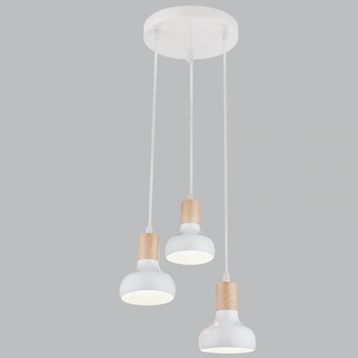 Metal with Wood Finish, Adjustable Cords (PEN644/3 WHITE)