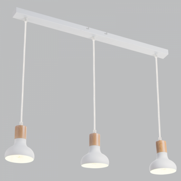 Metal with Wood Finish, Adjustable Cords (PEN646/3 WHITE)
