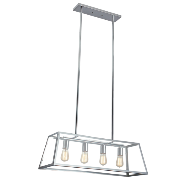 Polished Chrome and Clear Glass Pendant (PEN742/4 CHROME)