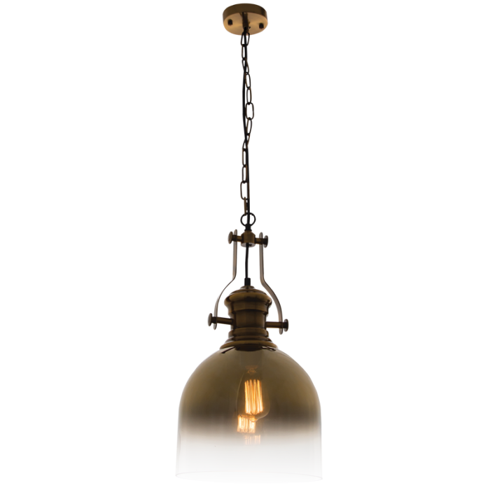 Satin Brass Pendant with Gold Glass (PEN763 GOLD)