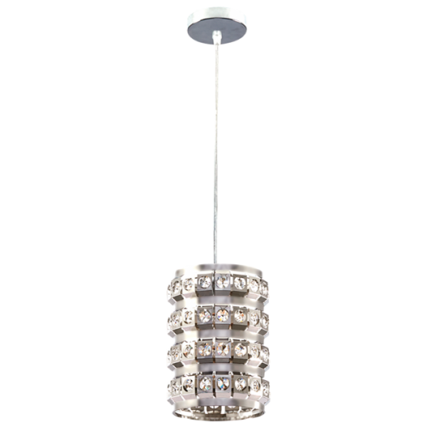 Polished Stainless Steel Pendant with Acrylic Crystals (PEN908 CHROME)
