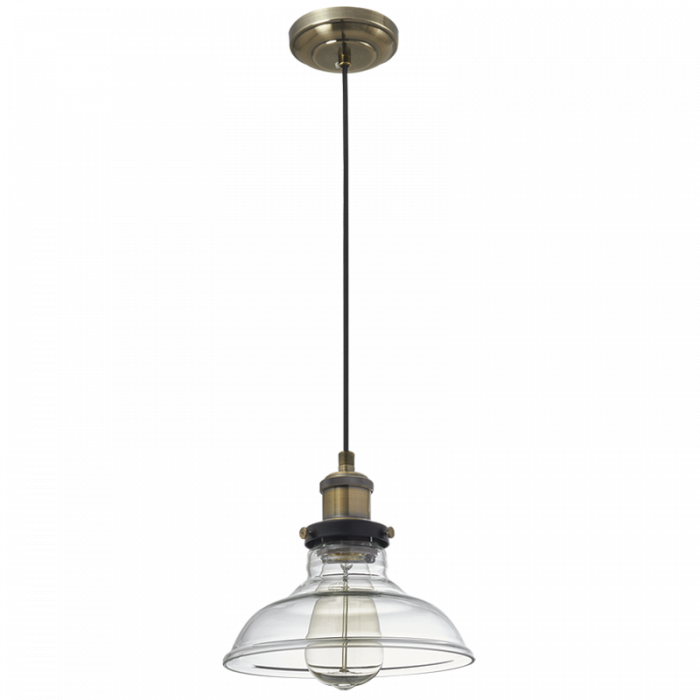 Antique Brass Pendant with Clear Glass (PEN919 CLEAR)