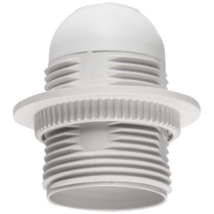 ES White Plastic Lampholder with Ring (PART103)