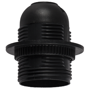 ES Black Plastic Lampholder with Ring (PART104)
