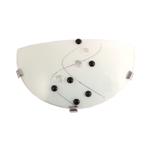 Metal Base with Patterned Frosted Glass and Chrome Clips (WB330 CHROME)