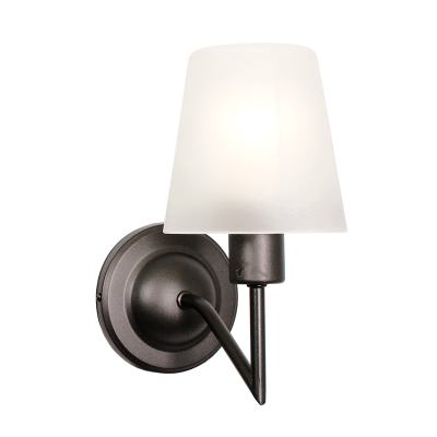 Metal Wall Bracket with Frosted Glass (WB454/1 CHARCOAL)