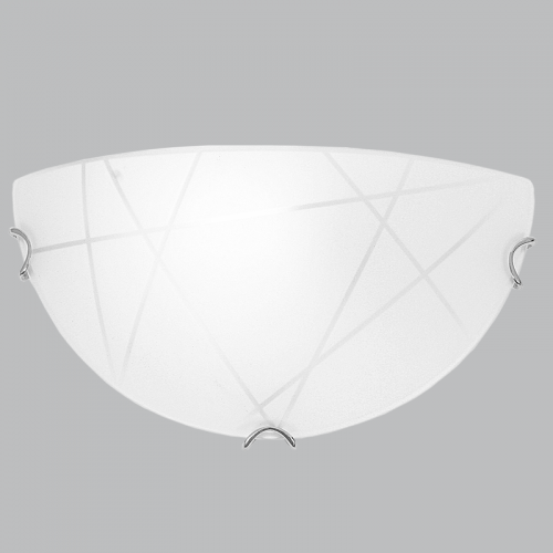 Frosted Patterned Glass with Polished Chrome Clips (WB513 CHROME)