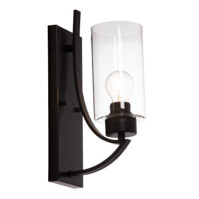 Metal and Clear Glass Wall Bracket (WB708 BLACK)