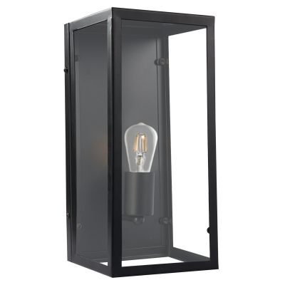 Metal Wall Bracket with Clear Glass (WB712 BLACK)