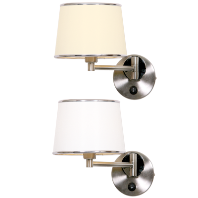 Satin and Polished Chrome Swing Arm Wall Fitting with Switch (WB894)