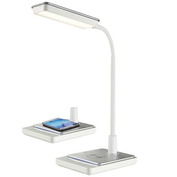QI Wireless Mobile Charger LED Desk Lamp with Touch Sensor Switch, 3 Colour Temperatures and Dimmer Switch (TL627 WHITE LED)