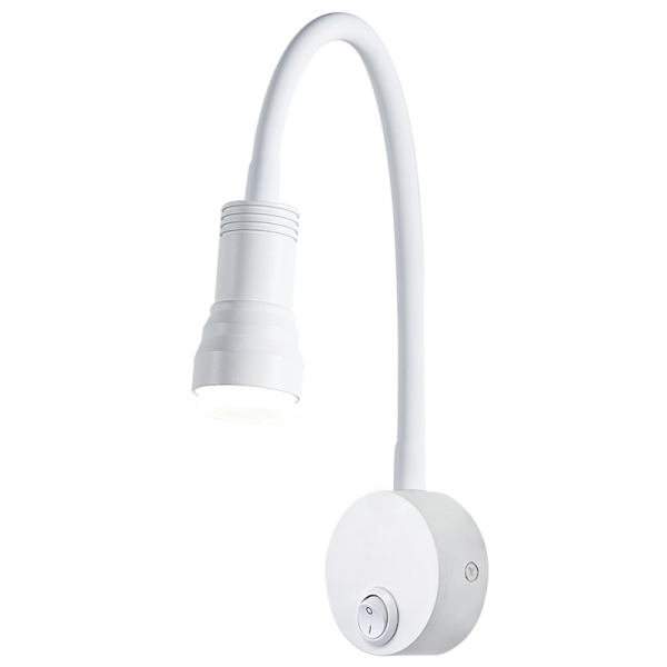 Metal LED Wall Light with Flexible Arm and Switch (WB219 WHITE)
