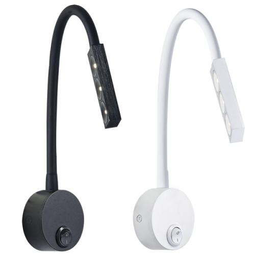 Metal LED Wall Light with Flexible Rubber Arm and Switch (WB220)