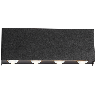 Aluminium LED Wall Bracket with Glass (L249 BLACK)