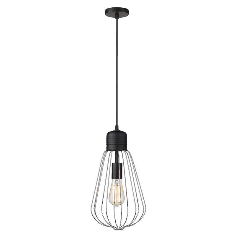 Metal Pendant with Chrome Frame (PEN204 BLACK)