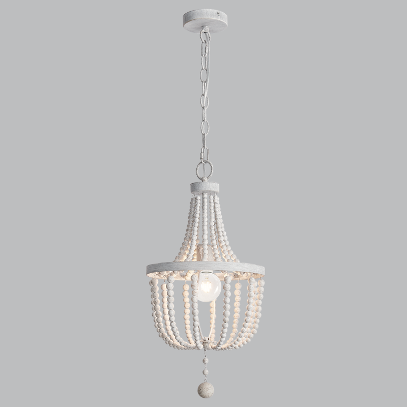 Metal and Wood Bead Chandelier (CH893/1 BEAD)