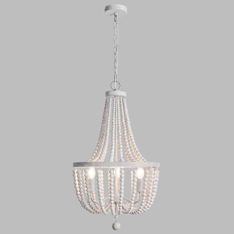 Metal and Wood Bead Chandelier (CH892/3 BEAD)