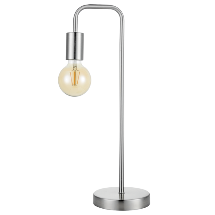 Satin Chrome Metal Table Lamp (TL622 SATIN)