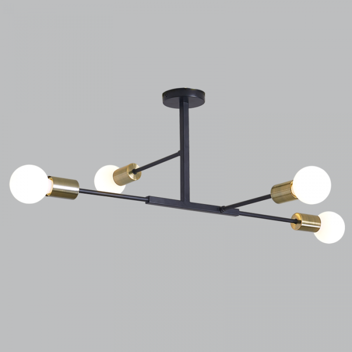 Metal Chandelier (CH507/4 BK/AB)