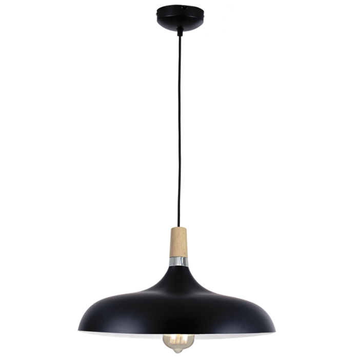 Metal and Wood Pendant (PEN556 BLACK)