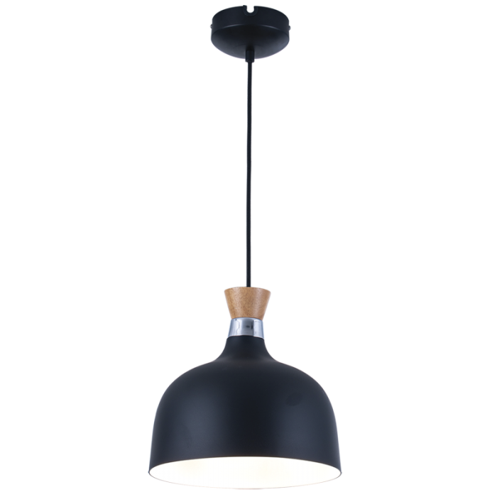 Metal and Wood Pendant (PEN559 BLACK)
