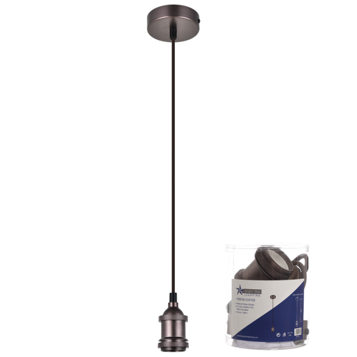 Coffee Colour Pendant with Brown Textile Cord (PEN780 COFFEE)