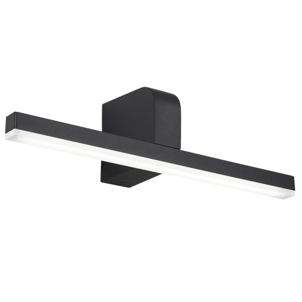 LED, 201 Stainless Steel Bathroom Mirror Light or Picture Light with PC Diffuser (WB272 BLACK)