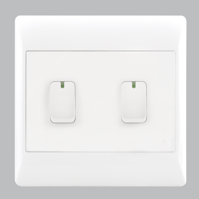 2 Lever 1 Way Switch – 4 X 4 (ESW006 WHITE)