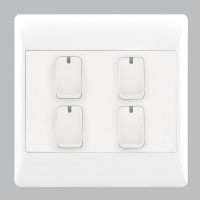 4 Lever 1 Way Switch – 4 X 4 (ESW008 WHITE)