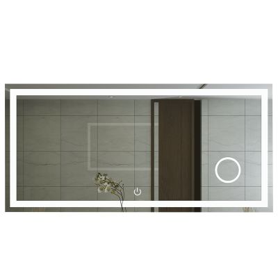 Rectangular Mirror with On / Off Mirror Touch Switch and 3 x Magnifier (ML052 LED)